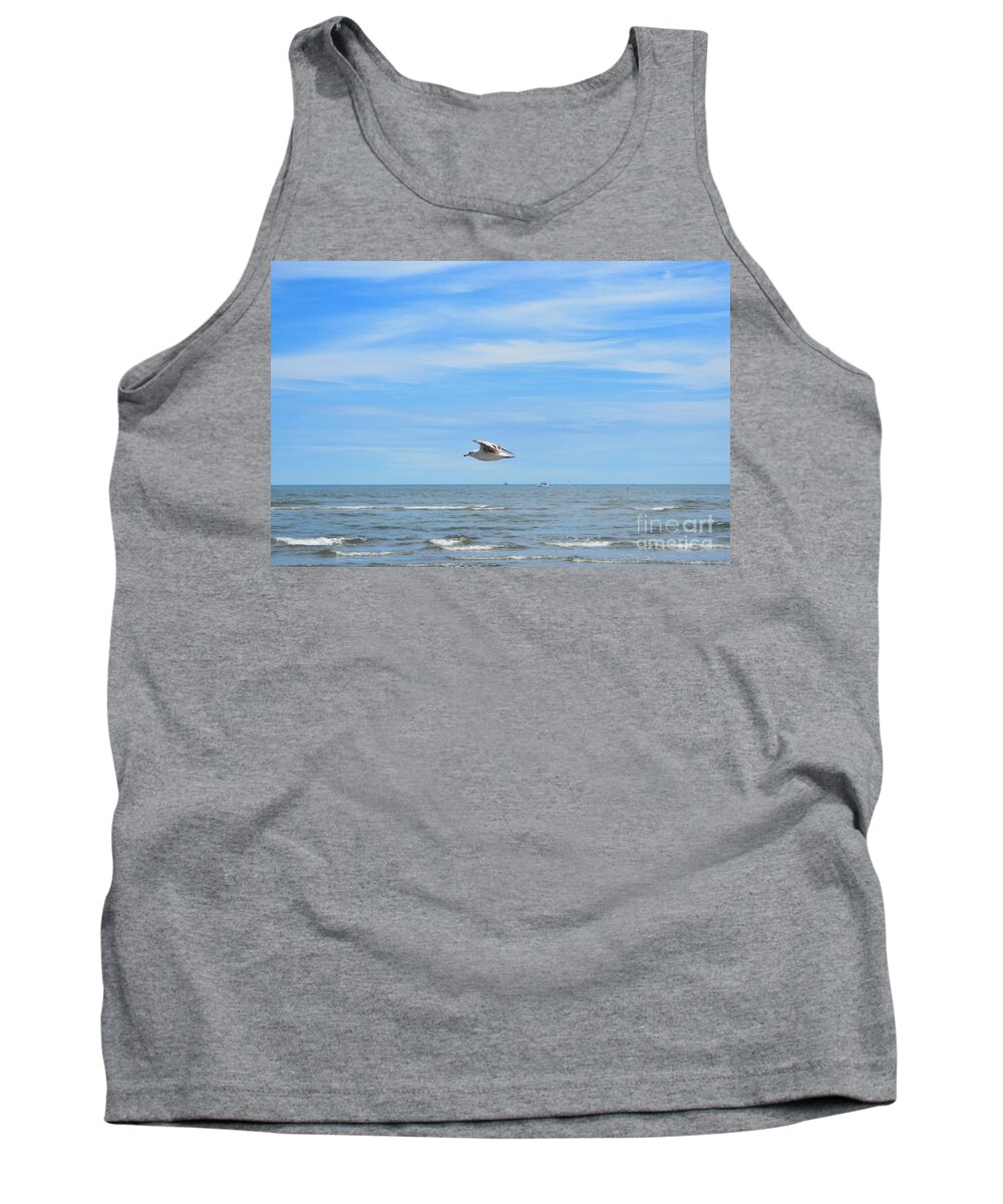 Seagull Tank Top featuring the photograph Seagull in Flight by Dani McEvoy
