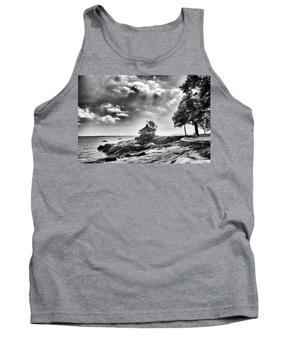 Black And White Tank Top featuring the photograph Seaside Gazebo by Jessica Jenney