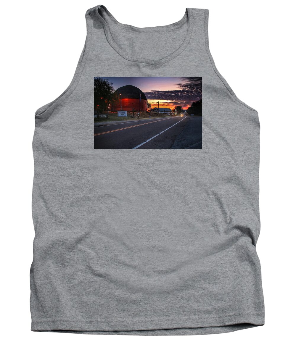Round Barn Tank Top featuring the photograph Section of Route 66 by the Round Barn in Arcadia by Buck Buchanan