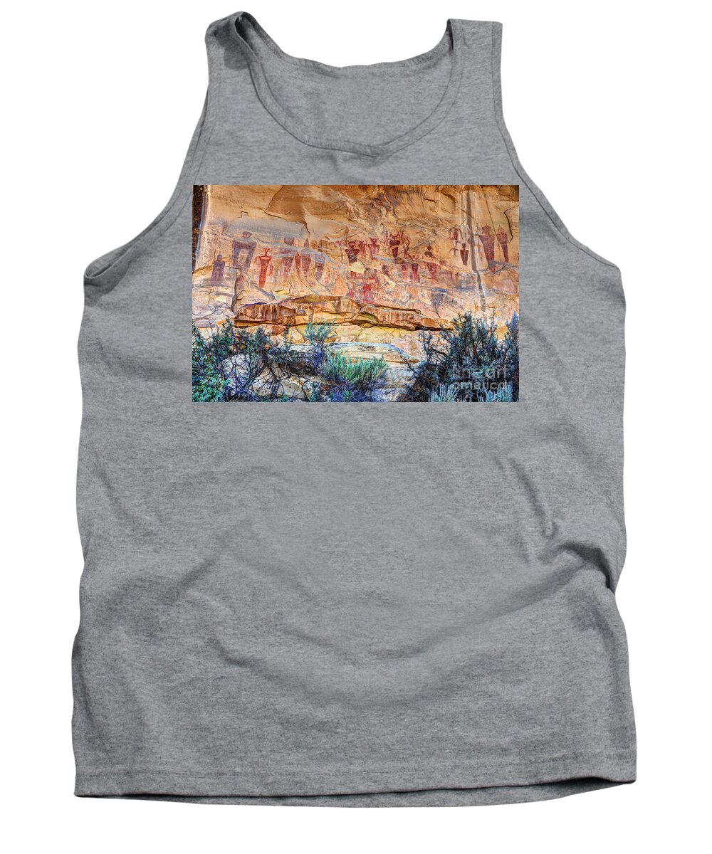 Petroglyphs Tank Top featuring the photograph Sego Canyon Indian Petroglyphs and Pictographs by Gary Whitton