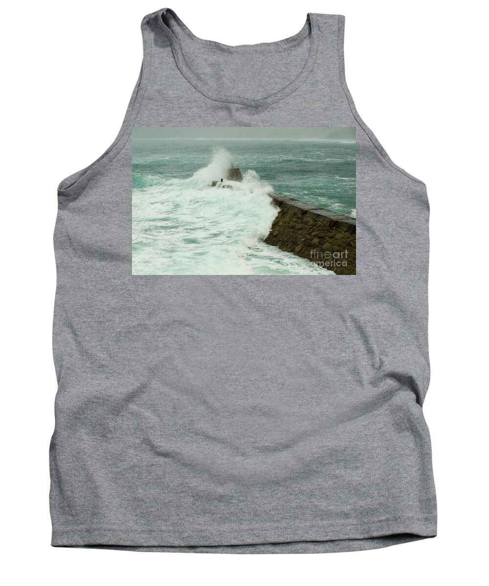 Sennen Tank Top featuring the photograph Sennen cove breakwater by Steev Stamford