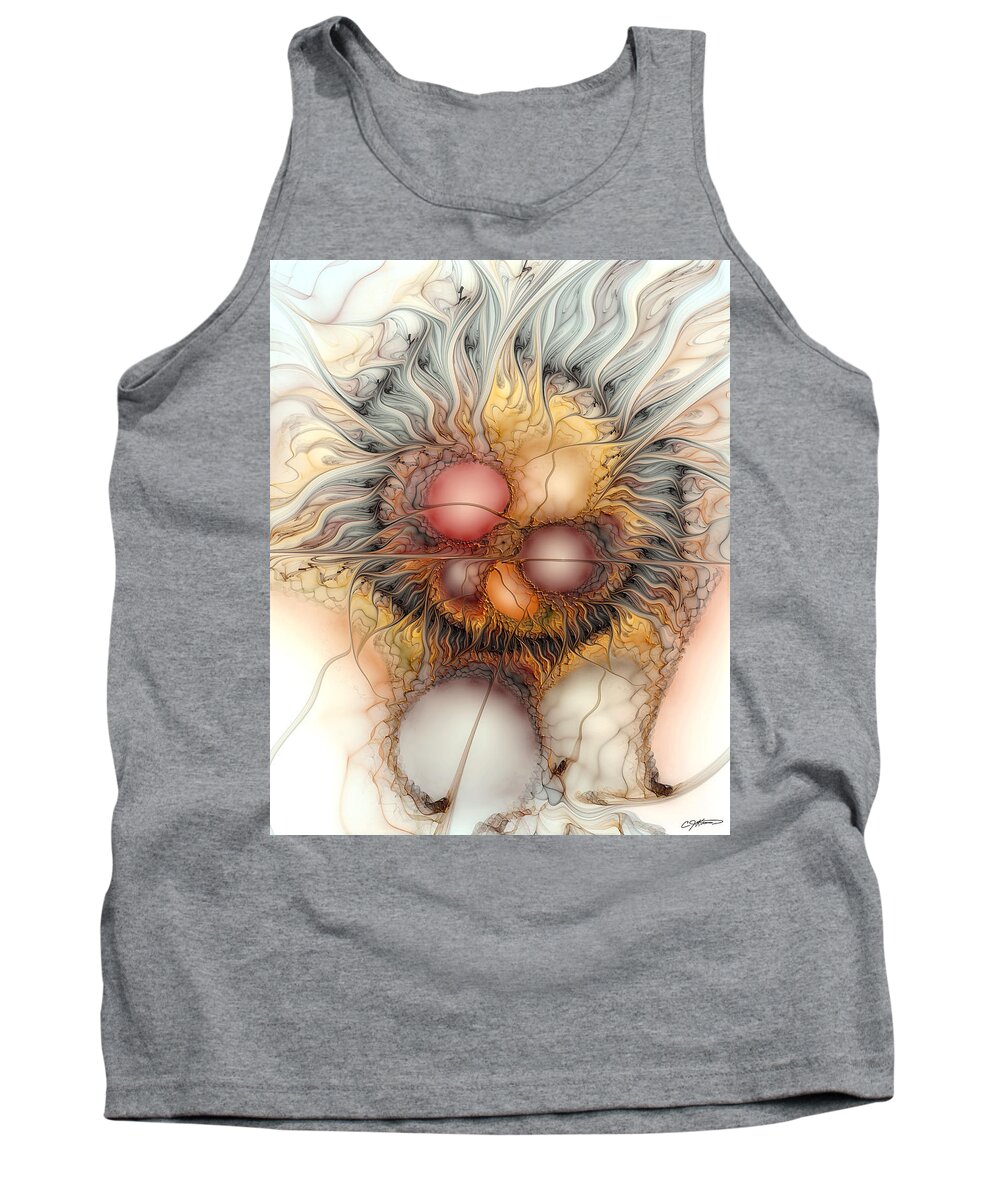 Abstract Tank Top featuring the digital art Sensorial Ignition by Casey Kotas
