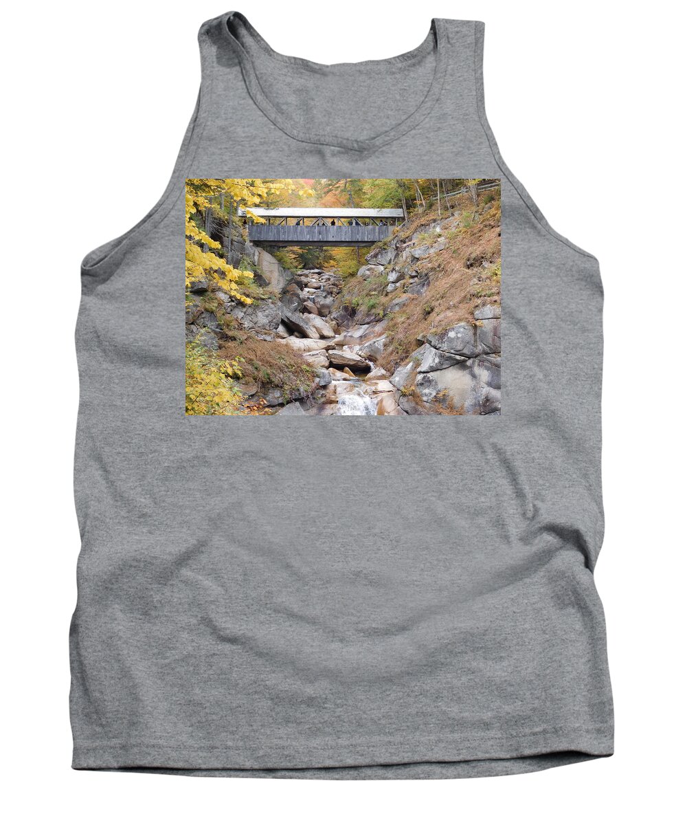 Sentinel Pine Tank Top featuring the photograph Sentinel Pine Covered Bridge by Catherine Gagne