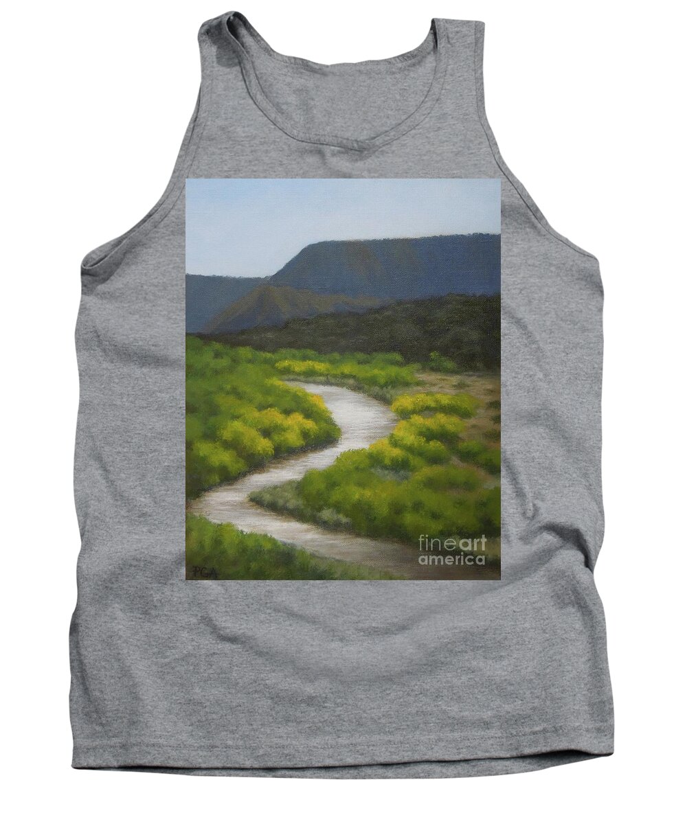 New Mexico Tank Top featuring the painting September on the Rio Chama by Phyllis Andrews
