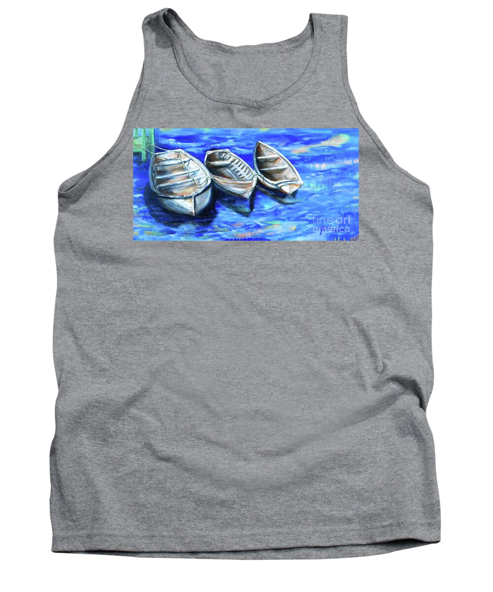 Boats Tank Top featuring the painting Serenity by JoAnn Wheeler