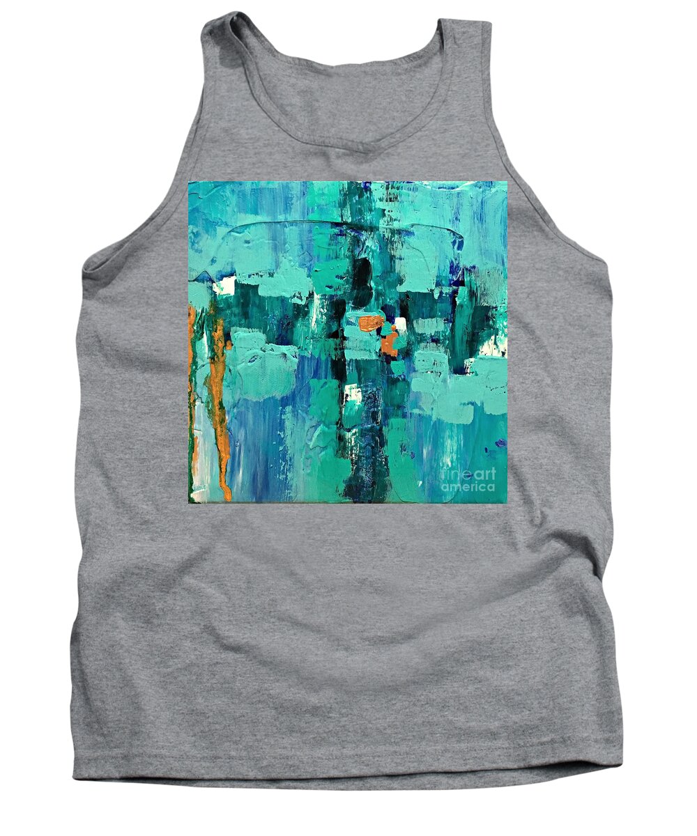 Abstract Tank Top featuring the painting Serenity by Mary Mirabal