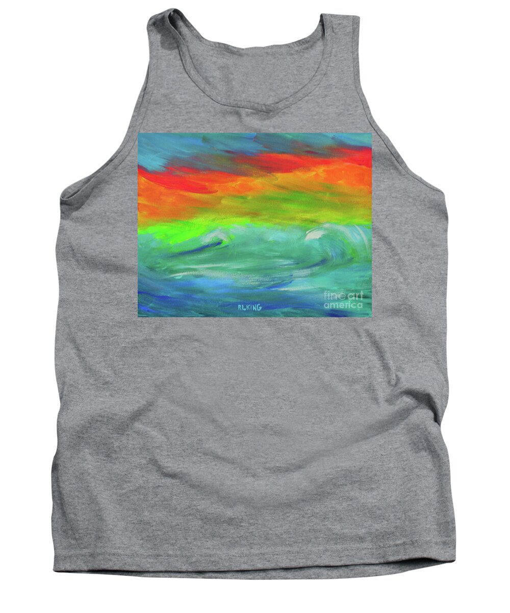 Serenity Tank Top featuring the painting Serenity Sunrise by Robyn King