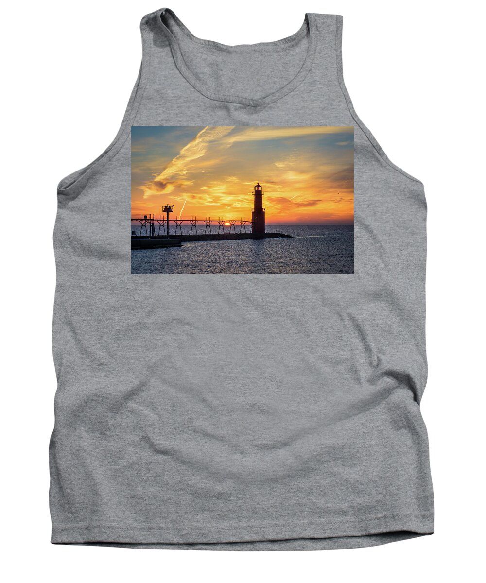 Lighthouse Tank Top featuring the photograph Serious Sunrise by Bill Pevlor