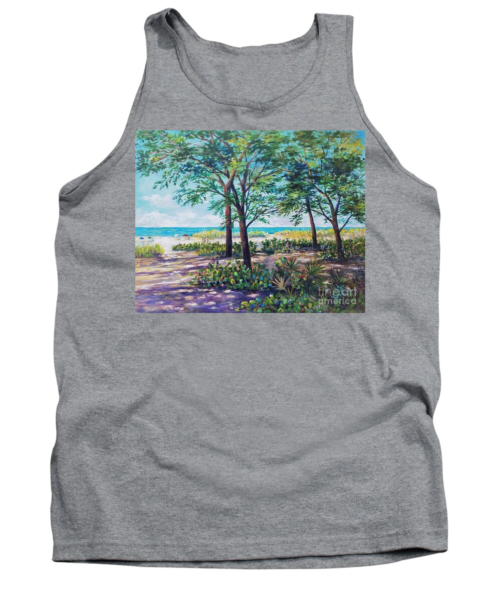 Longboat Key Beach Tank Top featuring the painting Shades of Longboat Key by Lou Ann Bagnall