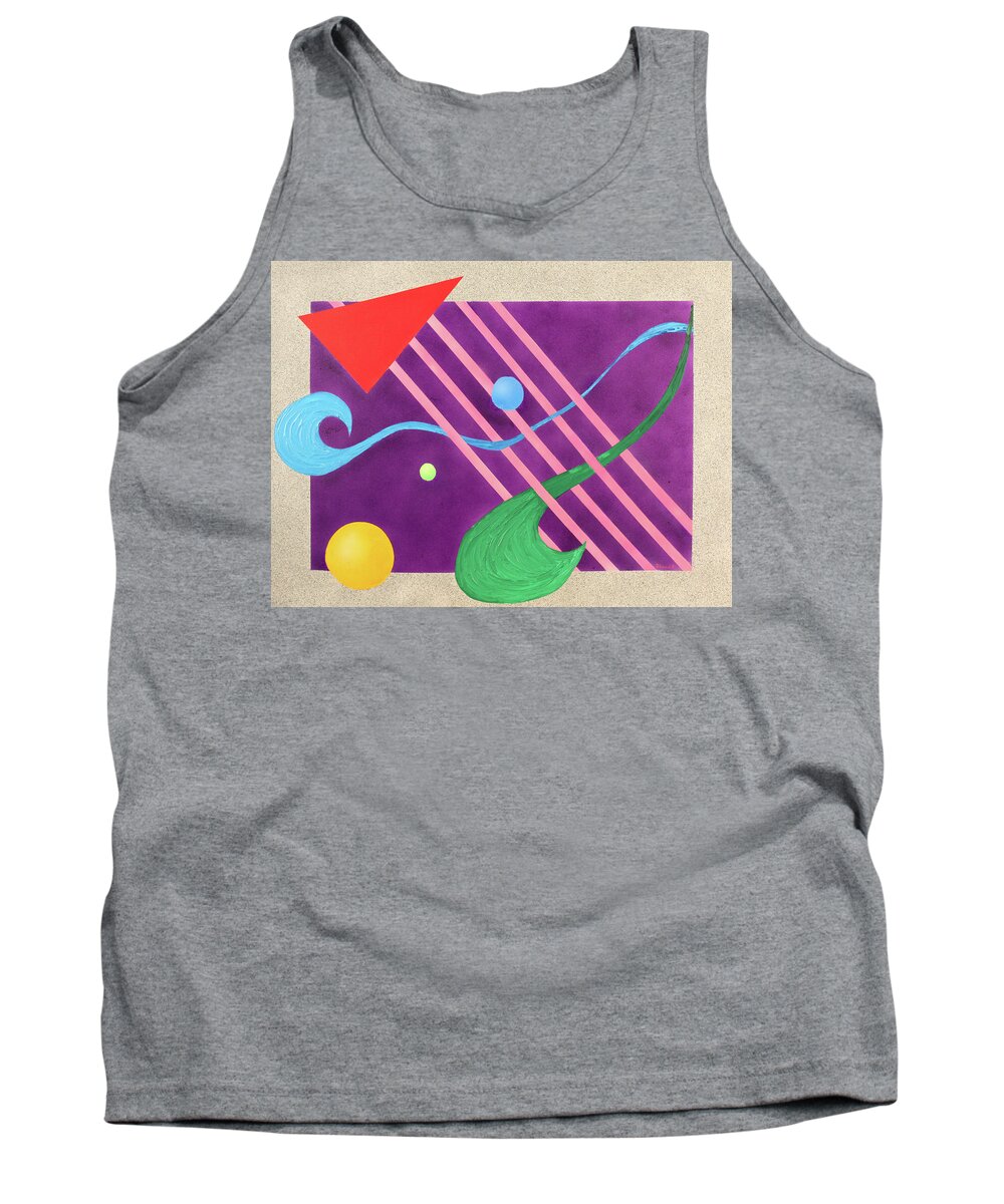 Modern Art Tank Top featuring the painting Shapes and Textures by Thomas Blood