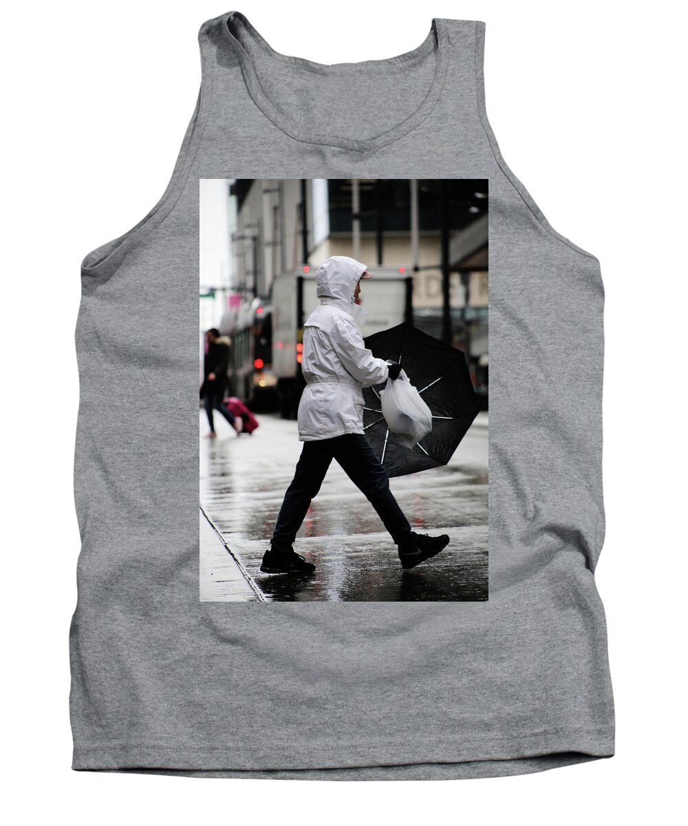 Street Photography Tank Top featuring the photograph Sheild of rain by J C