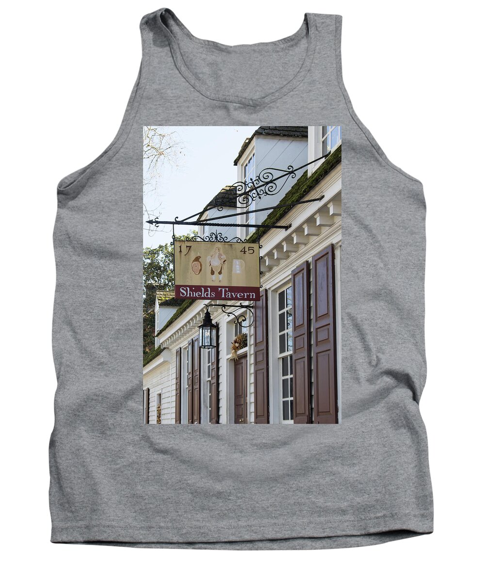 2015 Tank Top featuring the photograph Shields Tavern Sign by Teresa Mucha
