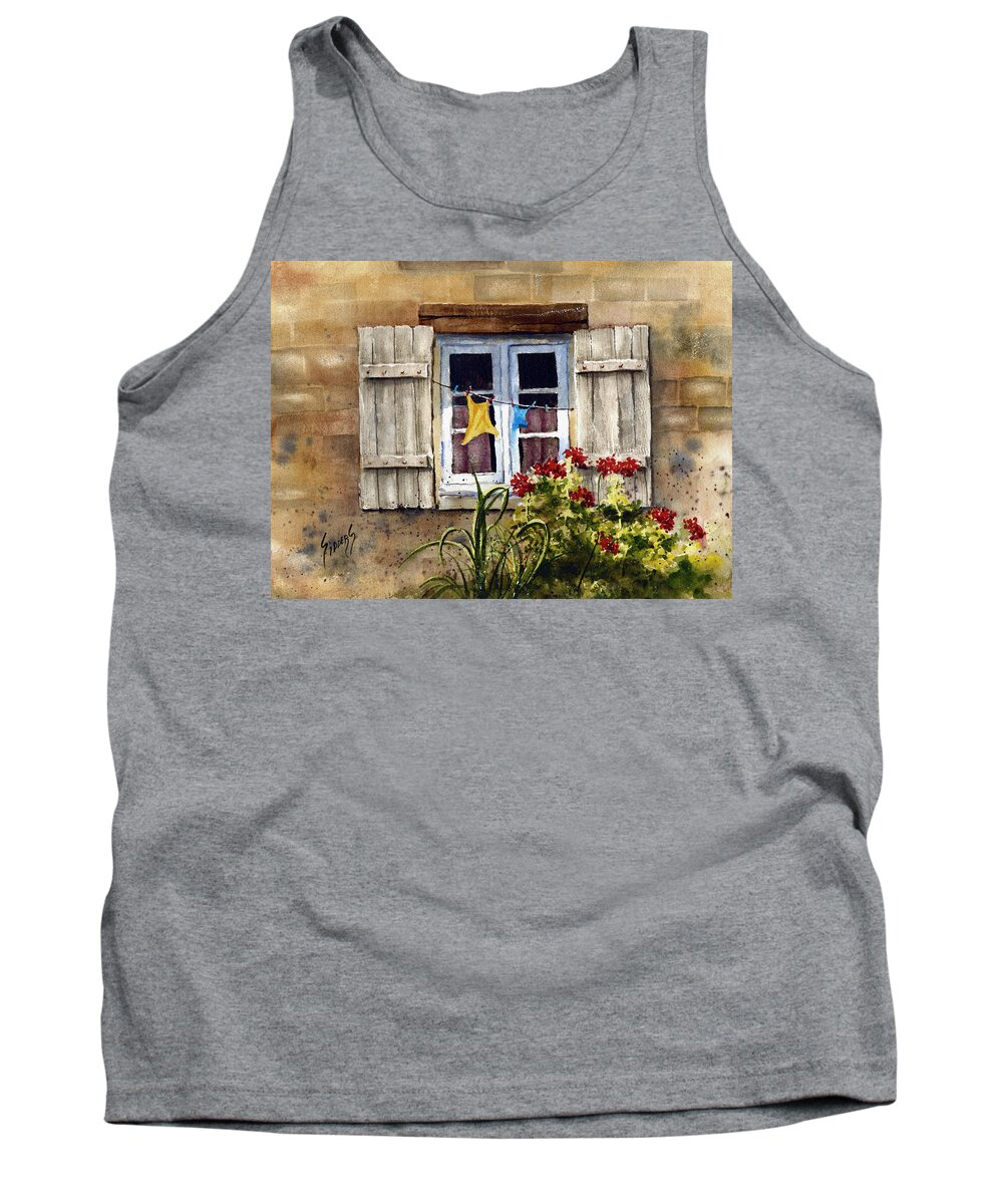 Window Tank Top featuring the painting Shutters by Sam Sidders