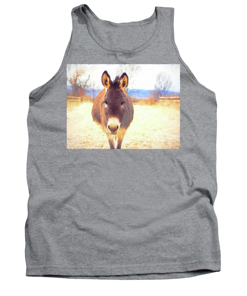 Donkey Tank Top featuring the photograph Silent Approach by Jennifer Grossnickle