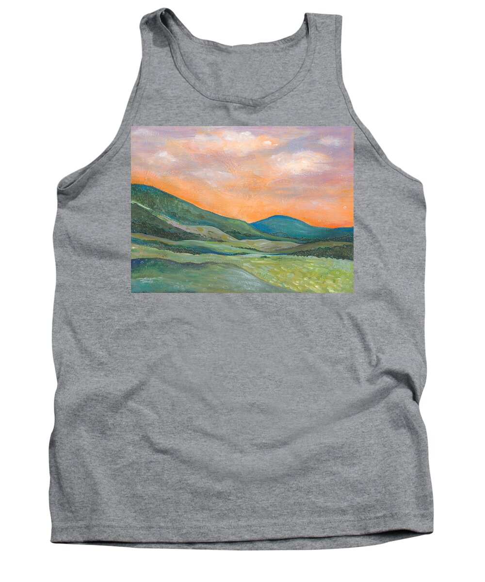 Nature Painting Tank Top featuring the painting Silent Reverie by Tanielle Childers