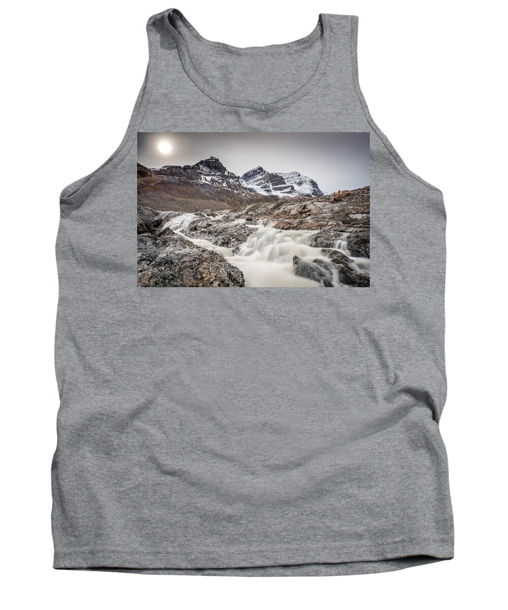 Athabasca Glacier Tank Top featuring the photograph Silky melt water of Athabasca Glacier by Pierre Leclerc Photography