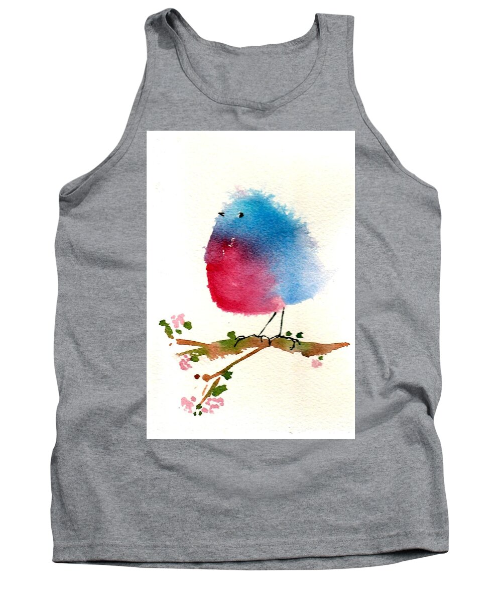 Birds Tank Top featuring the painting Silly Bird #1 by Anne Duke