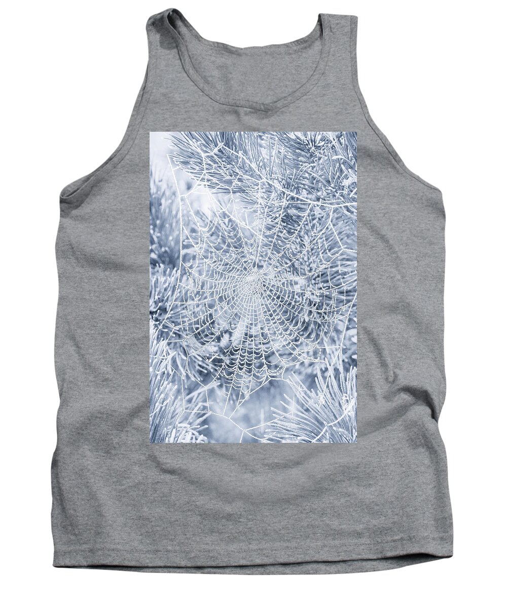 Web Tank Top featuring the photograph Silver Filigree by Iryna Goodall
