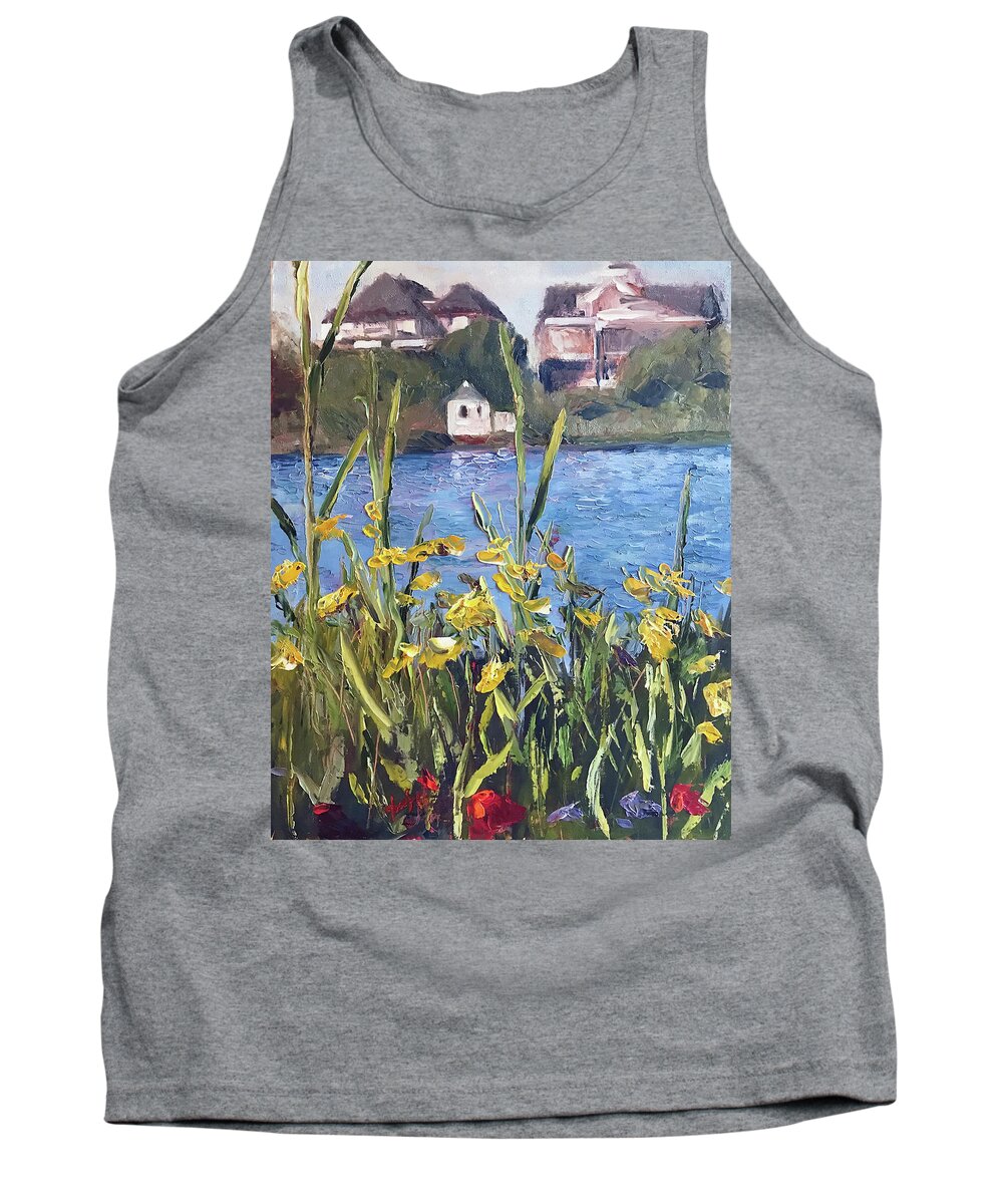 The Artist Josef Tank Top featuring the painting Silver Lake Blossoms by Josef Kelly