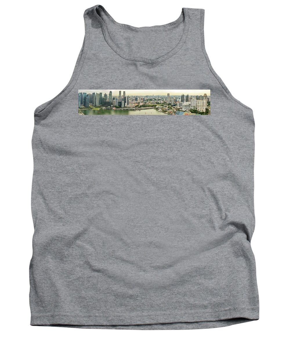 Landscape Tank Top featuring the photograph Singapore from across Marina Bay by Werner Padarin