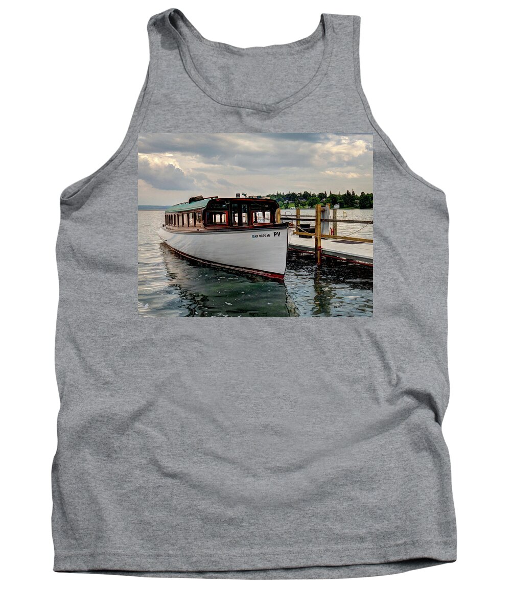 New York Tank Top featuring the photograph SkaneatelesMailboat by David Thompsen