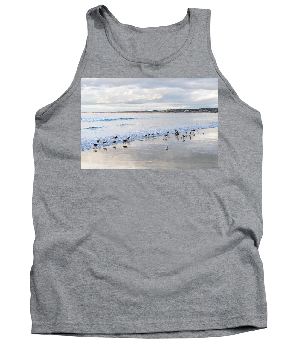 Shorebirds Tank Top featuring the photograph Skittering Along the Beach by Derek Dean