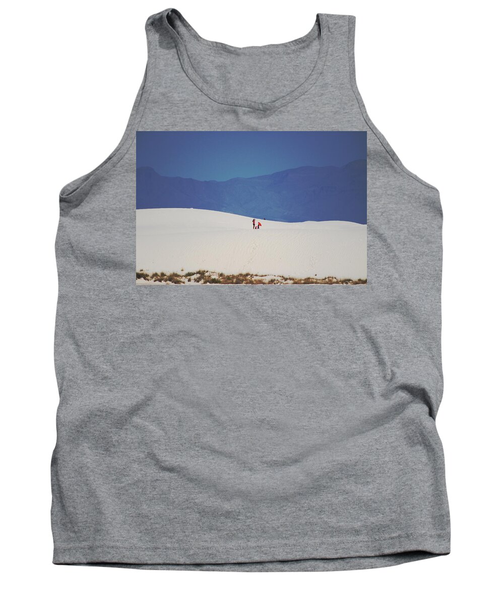 Sledding Tank Top featuring the photograph Sledding on the White Sands by Colleen Cornelius