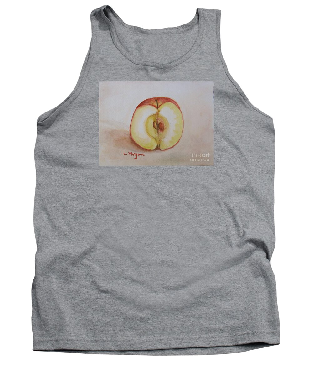 Apple Tank Top featuring the painting Sliced Apple by Laurie Morgan
