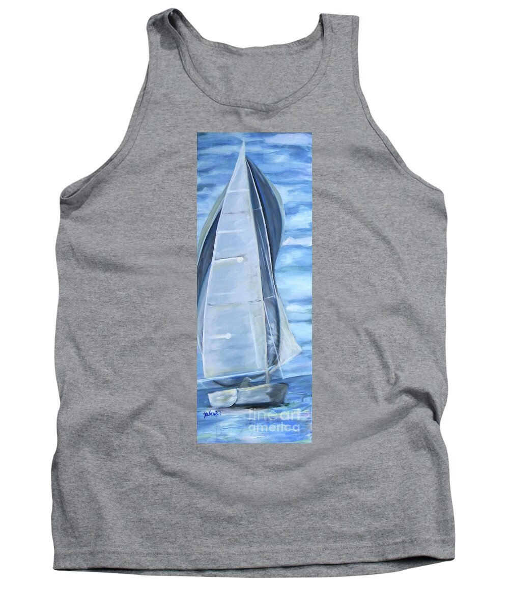 Sailboat Tank Top featuring the painting Smooth Sailing by JoAnn Wheeler