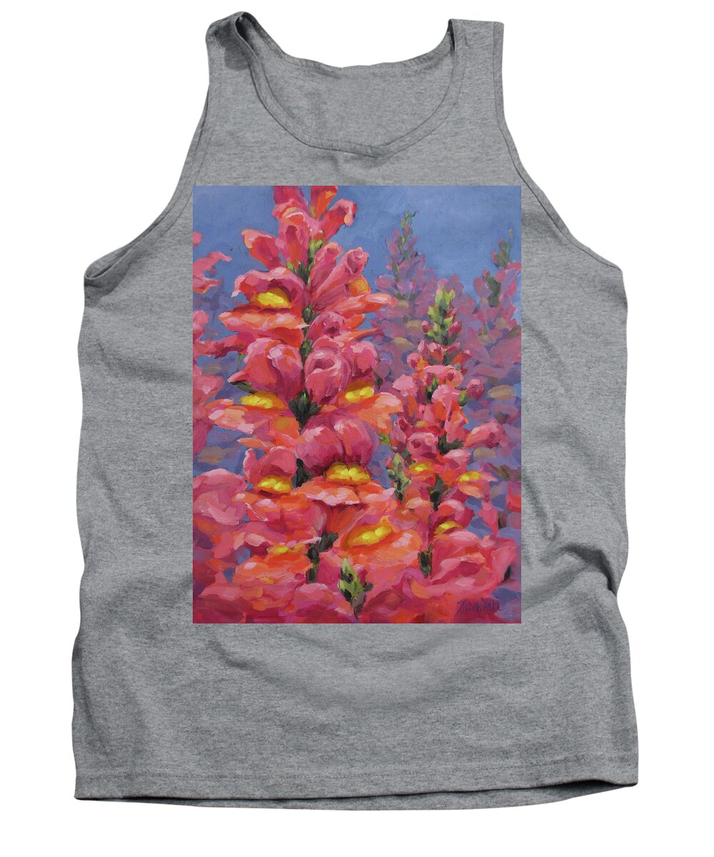 Floral Tank Top featuring the painting Snapdragons by Karen Ilari