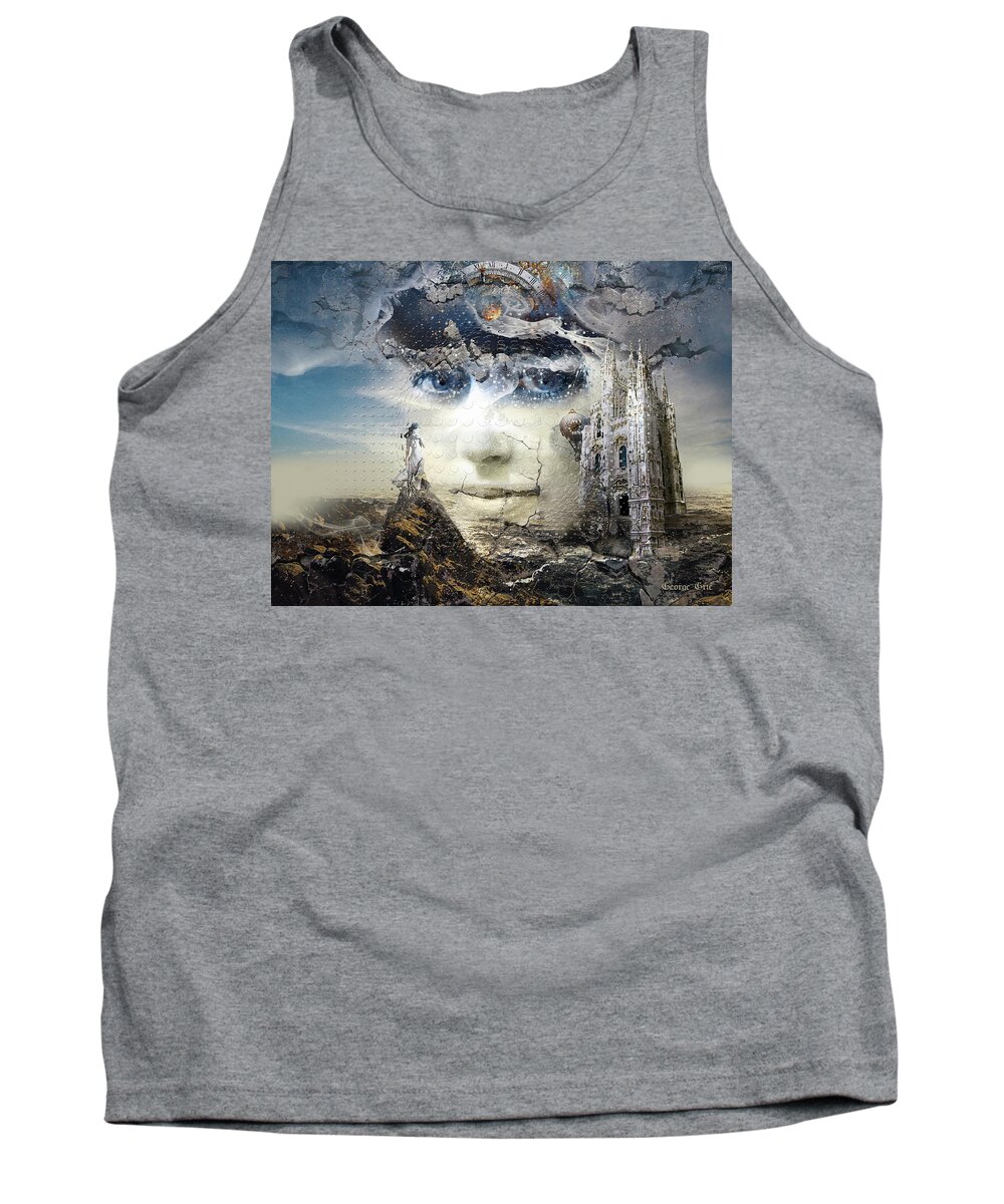 Snowfall Tank Top featuring the digital art Snowfall in Parallel Universe or the One That Got Away by George Grie