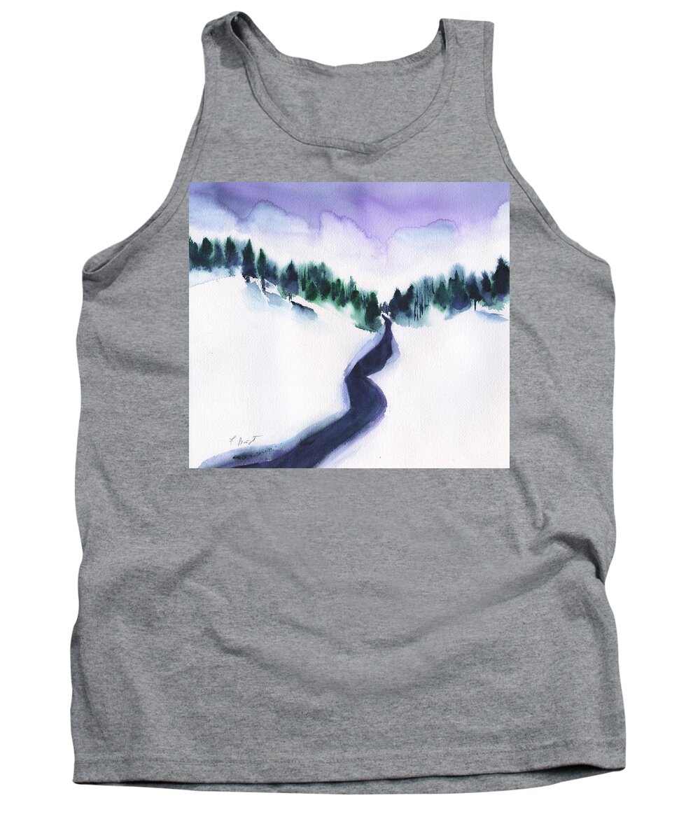 Snowy Creek Tank Top featuring the painting Snowy Creek by Frank Bright