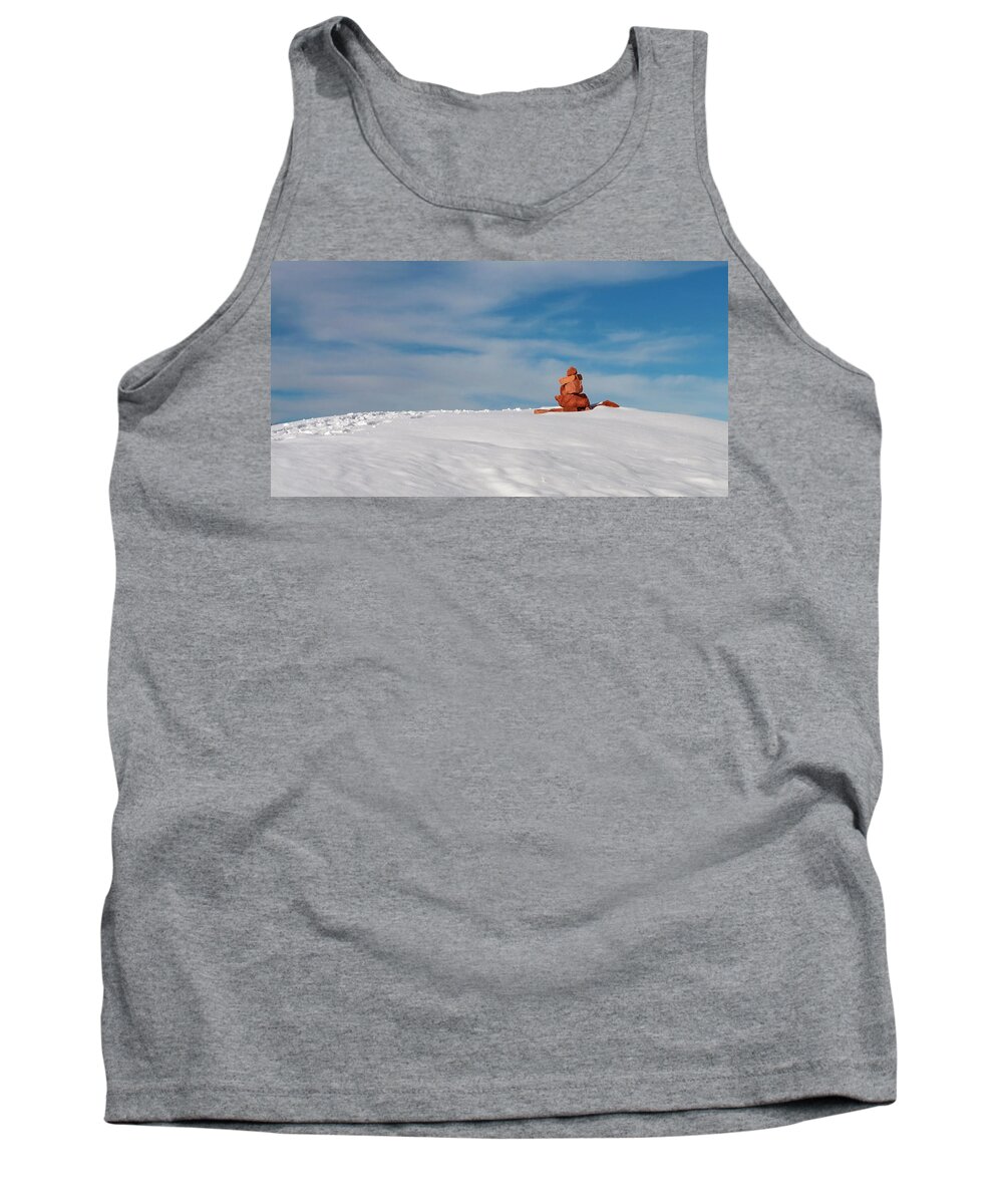 Winter Tank Top featuring the photograph Snowy Trail by Julia McHugh