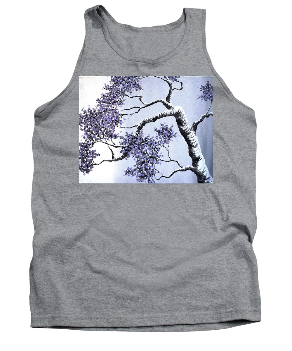Purple Tree Tank Top featuring the painting Solace by Emily Page