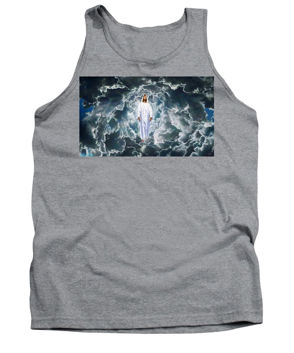 Jesus Tank Top featuring the digital art Son of Man by Michael Rucker