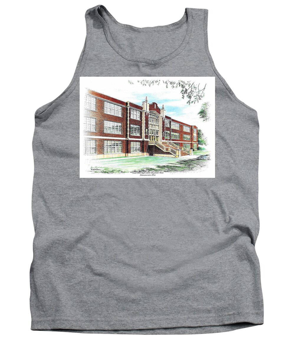 South Park Tank Top featuring the drawing South Park High School by Randy Welborn