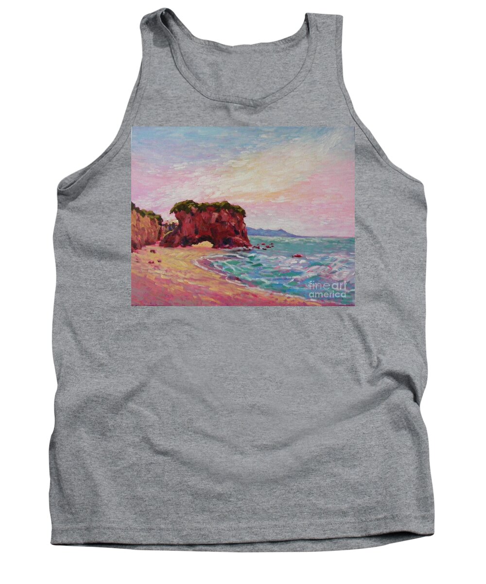 Seascape Tank Top featuring the painting Southern coast by Celine K Yong