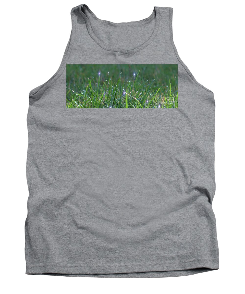 Dews Tank Top featuring the photograph Sparkling Dew drops by Yumi Johnson