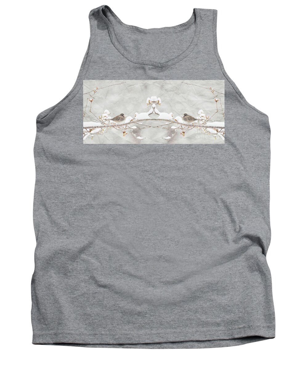 Cherry Tree Tank Top featuring the photograph Sparrow in the Cherry Tree by Lila Fisher-Wenzel