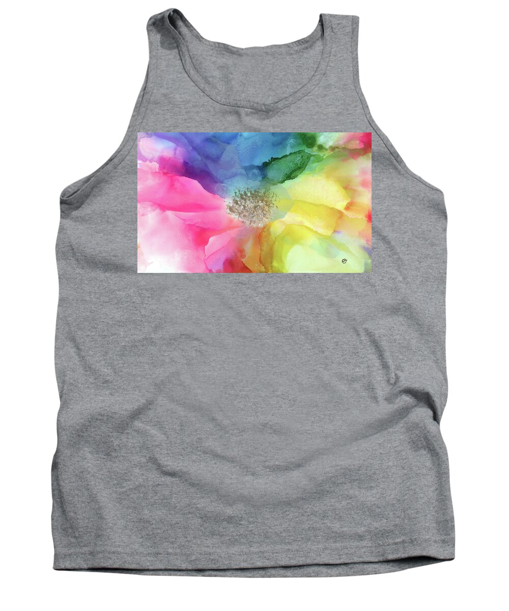 Flower Tank Top featuring the painting Spectrum of Life by Eli Tynan