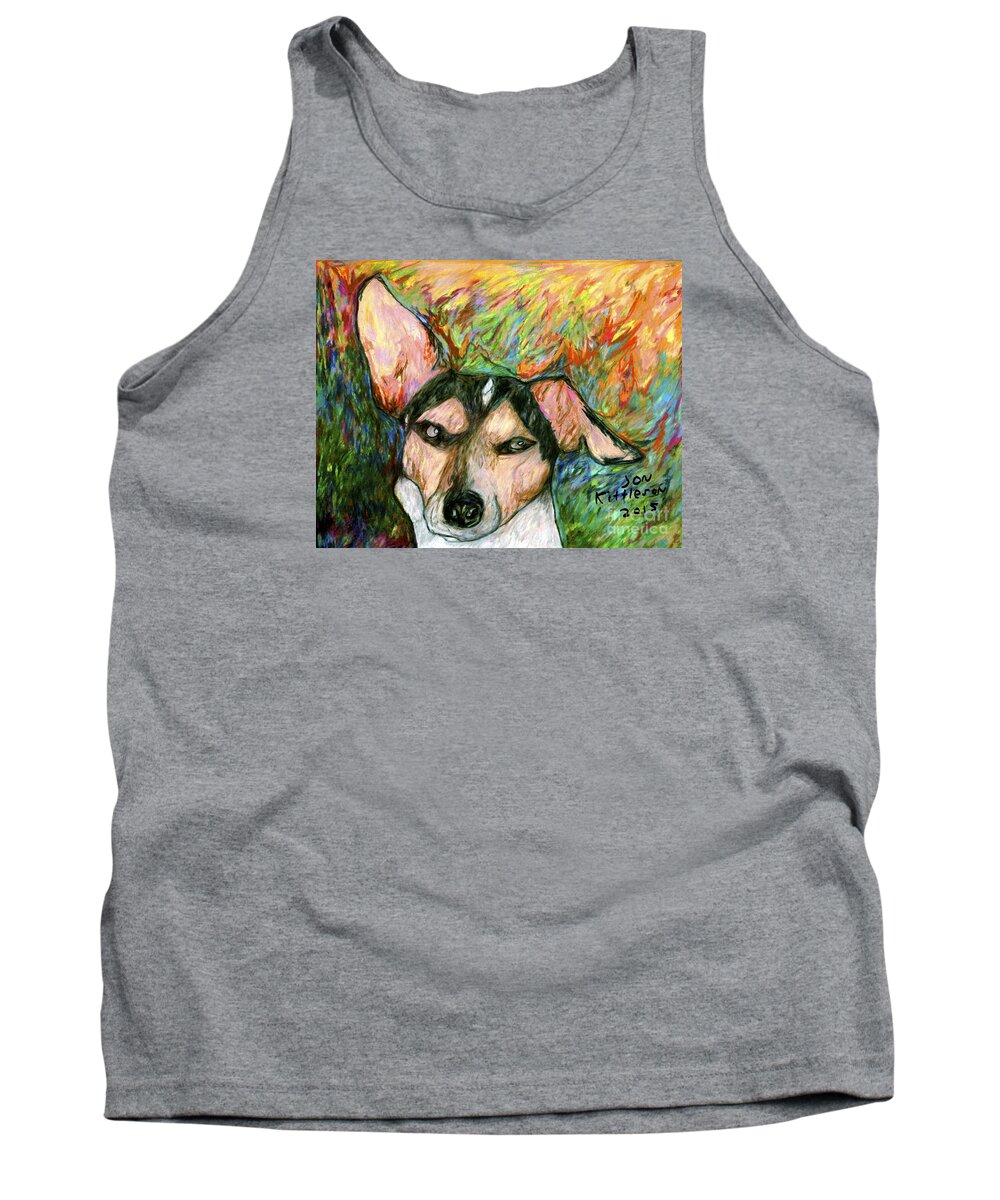 A Great Dog Tank Top featuring the drawing Spence by Jon Kittleson