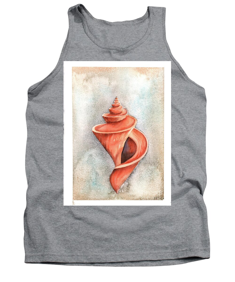 Seashell Tank Top featuring the painting Spiral Shell by Hilda Wagner
