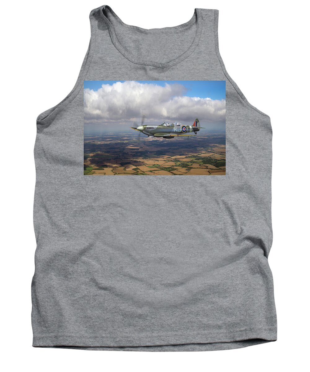 Boultbee Flight Academy Tank Top featuring the photograph Spitfire TR 9 SM520 by Gary Eason