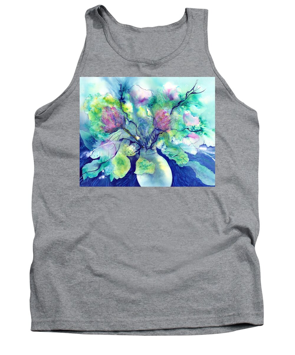 Beautiful Spring Flowers Tank Top featuring the painting Spring is in the Air - Flower Bouquet by Sabina Von Arx