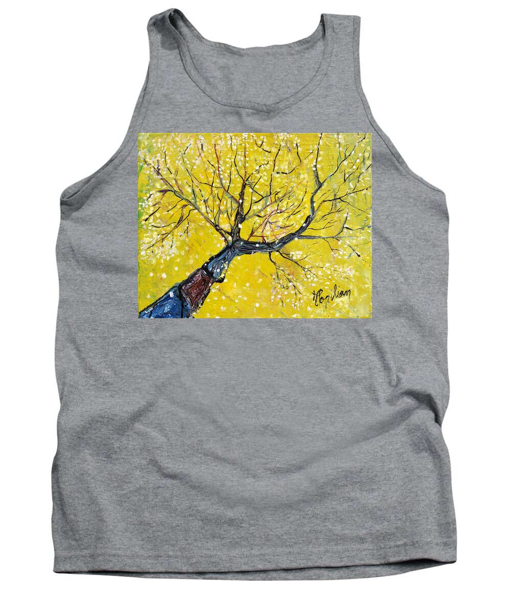 Spring Tank Top featuring the painting Spring Song by Evelina Popilian
