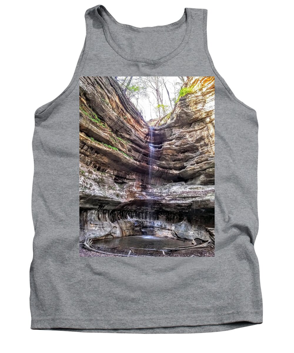Waterfall Tank Top featuring the painting Spring Trickling In by Darren Robinson
