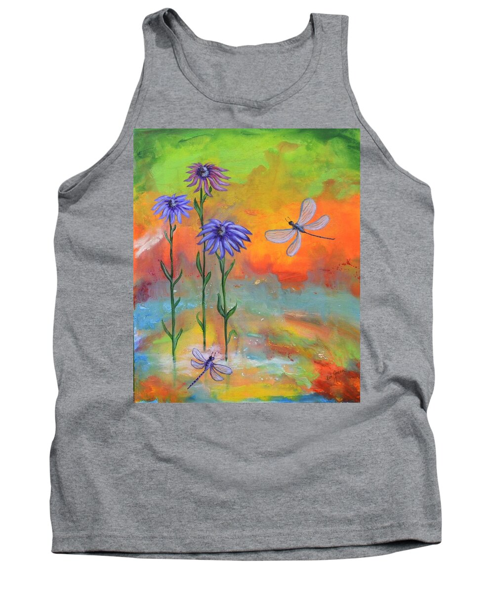 Dragonflies Tank Top featuring the painting Springtime Dragonflies by Evi Green