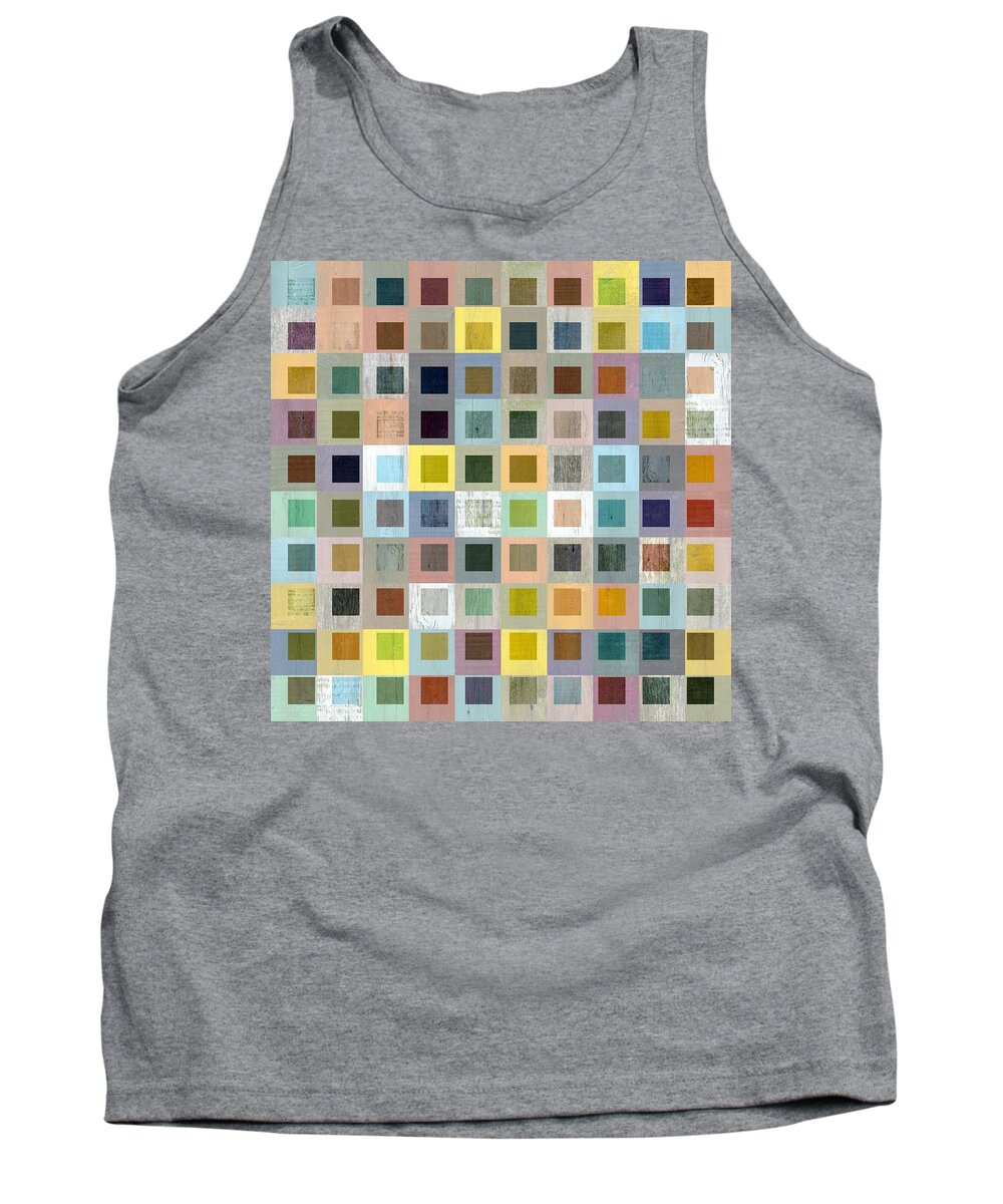 Abstract Tank Top featuring the digital art Squares in Squares Three by Michelle Calkins