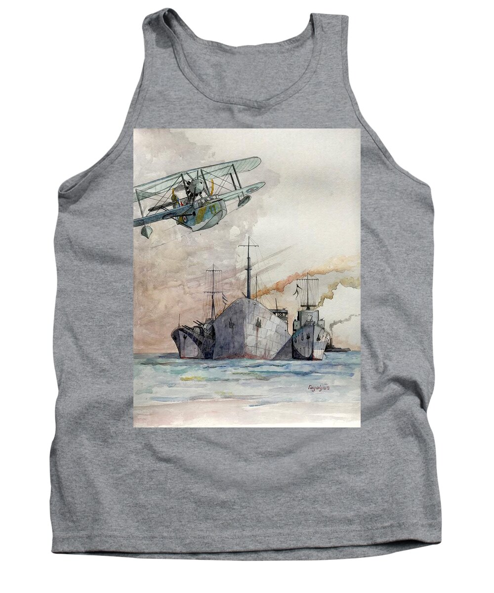 Ship Tank Top featuring the painting SS Ohio III by Ray Agius