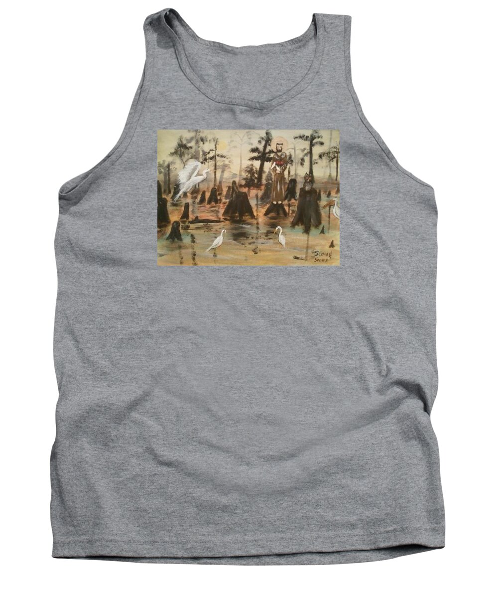 St. Francis Tank Top featuring the painting St. Francis in the Swamp by Seaux-N-Seau Soileau